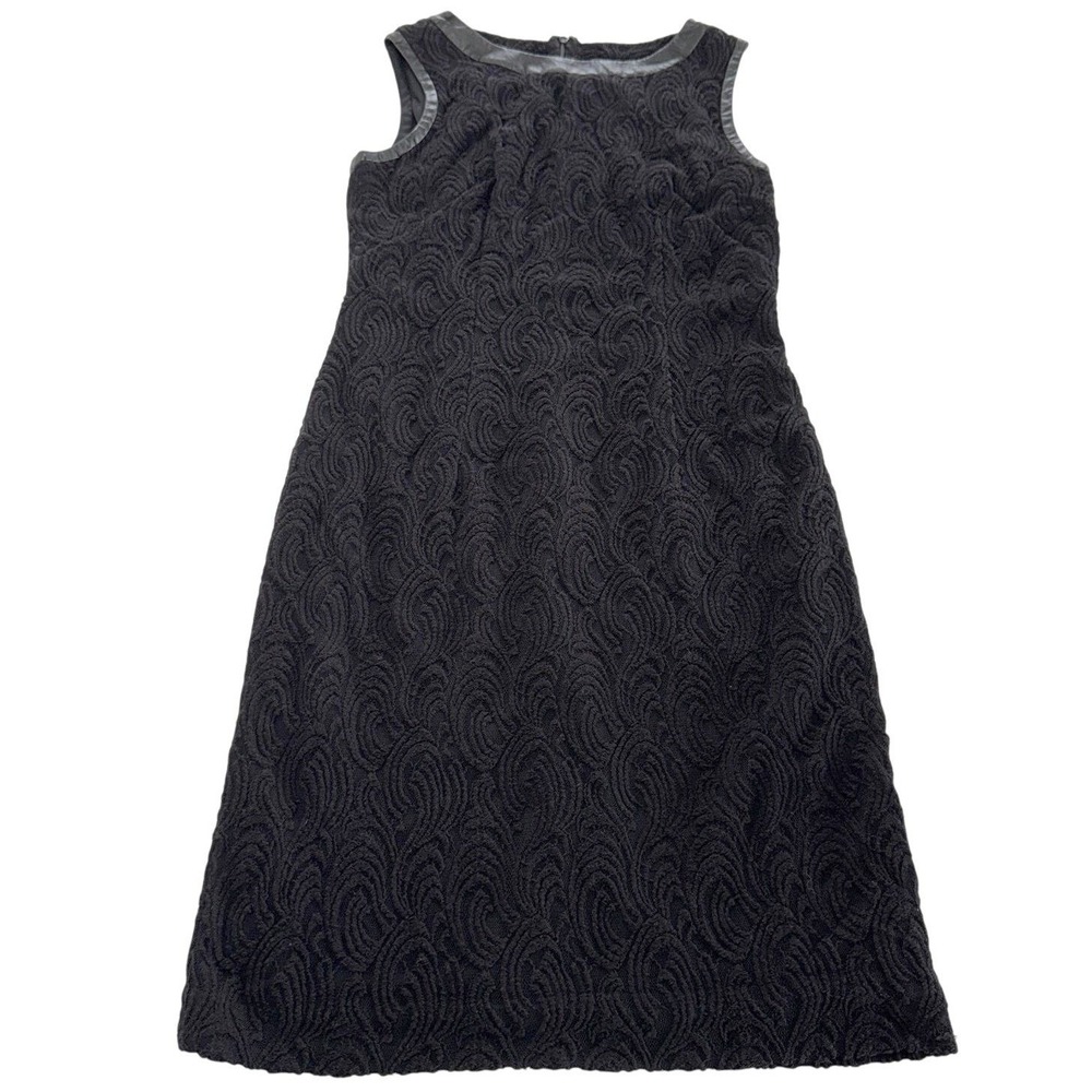 Adrianna Papell Dress Womens 10 Black Sheath Goth Glam Dark Academia - Picture 2 of 8